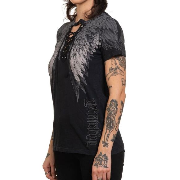 AFFLICTION Age of Winter Short Sleeve Tee Size L New with Tag MSRP $58 SOO - Picture 4 of 8